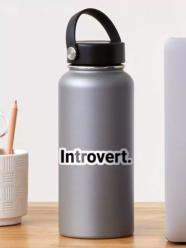 Introvert T-Shirt: Funny & Relatable Gifts for Introverts 5 Introvert - One Word Generic Self Deprecating Humor Sticker by AI Artz