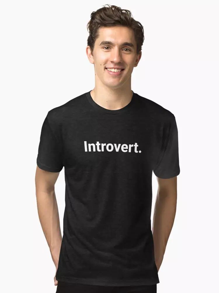 Introvert T-Shirt: Funny & Relatable Gifts for Introverts 6 Introvert - One Word Generic Self Deprecating Humor Tri-blend T-Shirt by AI Artz