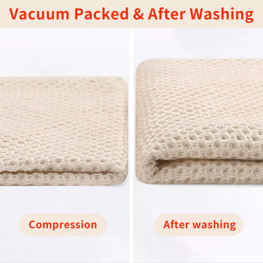 Homaxy Waffle Weave Dish Towels Review: The $10 Kitchen Upgrade That Changes Everything 7 Homaxy Waffle Weave Dish Towels Vacuum Packed & After Washing image