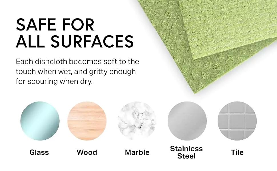 HOMERHYME Swedish Dishcloths Review (10-Pack) – The Eco-Friendly Cleaning Revolution Every Home Needs 1 Swedish Dishcloths Review Safe for all Surfaces image