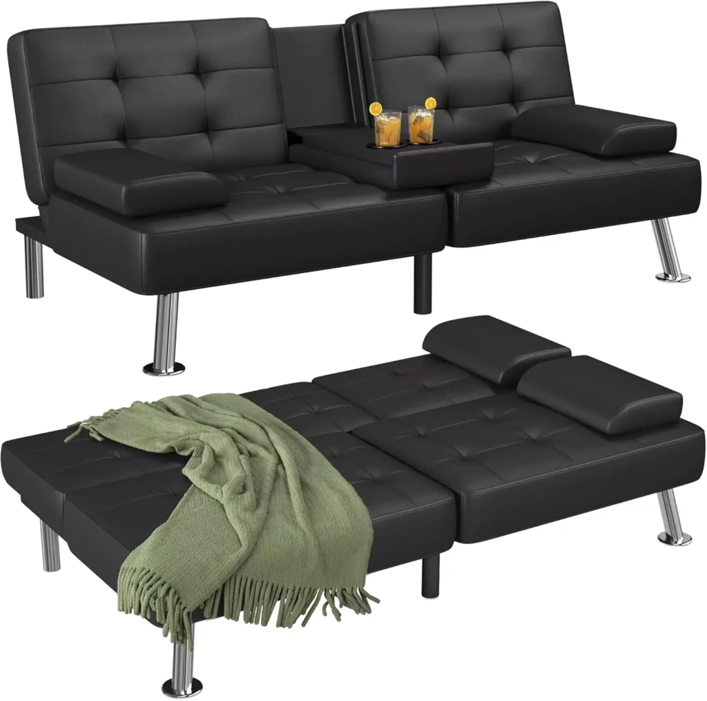 Best Foldable Furniture for Small Spaces on Amazon in 2025 8 Flamaker Futon Sofa Bed Modern Folding Futon Set Convertible Recliner Lounge for Living Room