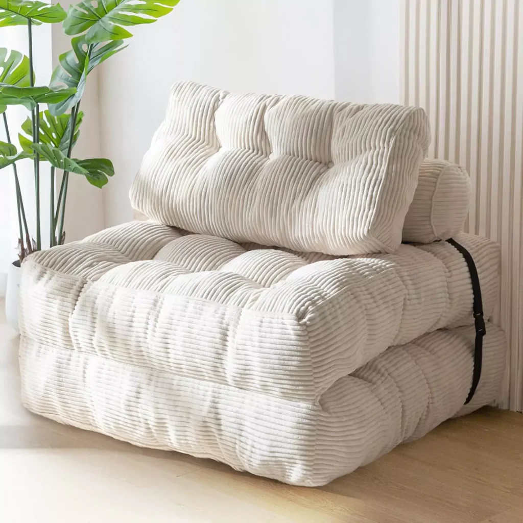 Best Foldable Furniture for Small Spaces on Amazon in 2025 6 MAXYOYO Folding Sofa Bed, Convertible Sleeper Chair with Pillow Foldable Mattress with Back Support